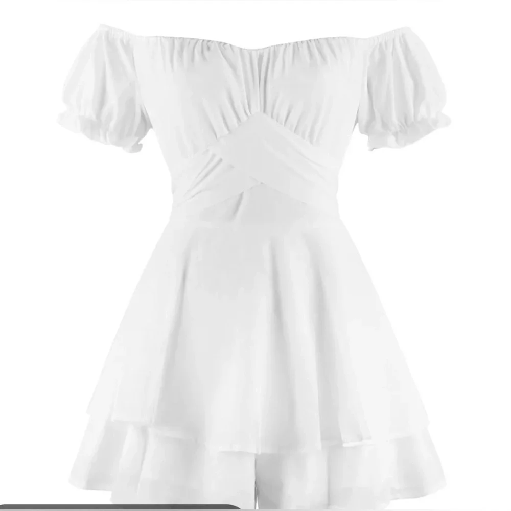 Elegant Off-Shoulder White Romper - Picture 2 of 10